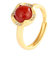 WEISHA S925 Sterling Silber Vergoldet Roter Achat Ring Nephrit Weiße Jade Vintage Damen Offener Ring Ringroter Achat
