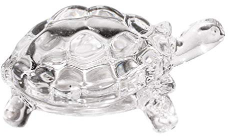 HOMSFOU Kleine Schildkröte Figuren Glas Dekofigur Glastiere Statue Tiere Figuren Kleine Tier Glasfiguren Skulptur Deko Kuchendeckel Geschenk für Schreibtische Büro Bonsai Tischdeko