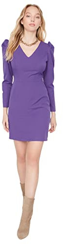 Trendyol Mini Bodycon Regular Fit Woven Dress Vestito, Colore Damson, 70 Donna