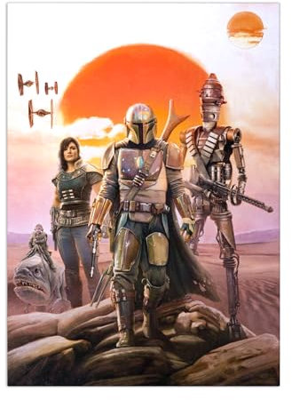 Displate Offiziell Star Wars MetallPoster Magnetische Befestigung Inklusive Lizenziert Bilder Hochwertiges Poster Mandalorian Season 2 - Day Poster - Größe 67.5 cm x 48 cm