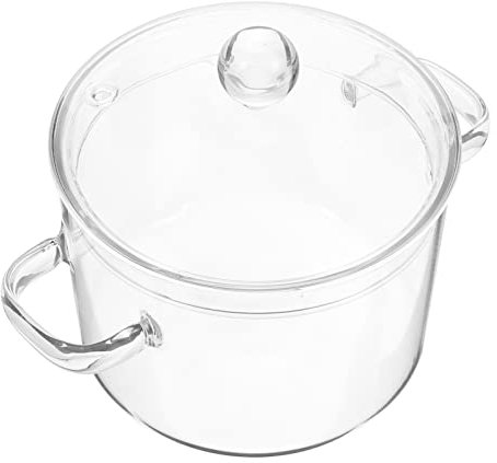 HANABASS Casserole en verre 1 pièce Casserole en verre avec couvercle avec couvercle sûr pour soupe nouilles lait thé (47 6 oz/1350 ml)