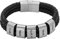 Heideman Armband Herren aus Leder schwarz matt - Lederarmband Elian mit silberfarbenen Gravurplättchen für Männer - Personalisiertes Geschenk