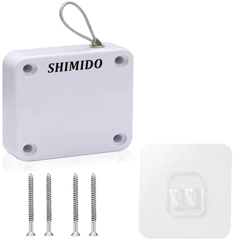 SHIMIDO Ferme-porte automatique sans perforation 1000 g avec cordon de serrage en acier pour salle de bain, chambre à coucher, salle d'étude, etc. (blanc)