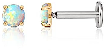 limerencia 18G Titan Tragus Piercing, 2 Stück Medizinische Lippenpiercing Labret Stecker Hypoallergen Helix Piercing ohr für Bauchnabel Zunge Augenbraue Lippe Septum Nase Ohr
