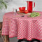 HOME MAISON - Nappe Ronde Vichy Rouge et Blanc Polyester Multicolore Ø 160x160 cm