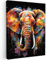 MuchoWow© Leinwand 50x70 cm Deko Schlafzimmer Aesthetic Leinwandbilder Wohnzimmer Gemälde Foto Geschenk Living Room Decoration Banksy - Street Pop Art - Elefant - Graffiti - Schwarz - Tiere
