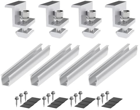 Ctwezoikmt Solarpanel-Montagehalterung, Photovoltaik-Panel-Schiene, Solarpanel-Befestigungsmodul mit Mitte für Trapezdach, 30 Mm, Einfache Installation