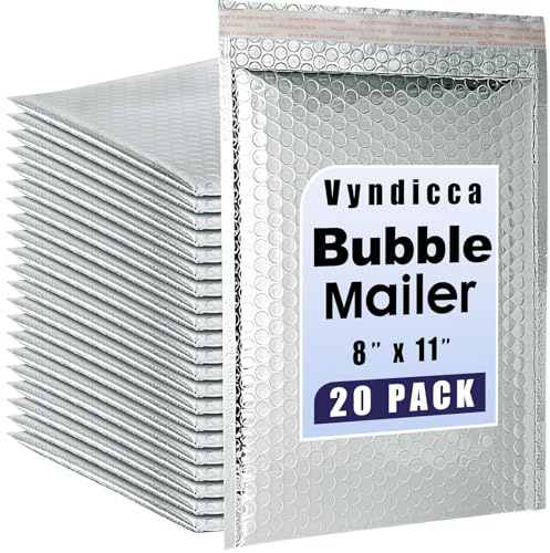 Vyndicca 20 Pack Thermal Bubble Mailer, Metallic Bubble Mailers, 8 x 11Inch