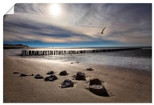 ARTLAND Wanddeko Poster & Kunstdrucke Wandposter 90x60 cm Querformat Maritime Deko Landschaften Idyll Meer Sand Strand U4VL