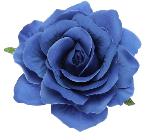 sourcing map 1 Stück Rosenblüten Haarklammern 10 cm Blumen Haarnadeln Blumenbrosche für Damen Haaraccessoires Blau