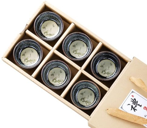 CAPIJIONG Set da tè creativo da 50 ml, con 6 crisantemi in confezione regalo