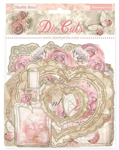 Stamperia DFLDC99 Shabby Rose Die cuts, Multicolor, 17,3 x 17,3 x 0,3 cm