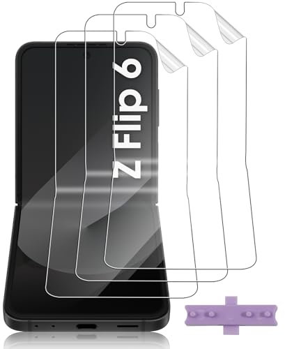 Aerku Pellicola Protettiva Per Samsung Galaxy Z FLIP 7 FE/Flip 6 5G, 3 Pezzi TPU Flessibile Protezione Schermo Pellicola Protettiva, Ultra HD Vetro Temperato-Compatibile per Impronte Digitali