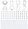 WillTen 8Pcs Fake Nase Ring Fake Septum Piercing mit 2 Blätter Nase Stud Stick auf Gesicht, Piercing Clip auf Augenbraue Lippen Ring Silber