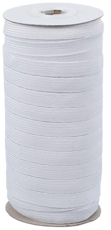 PATIKIL Elastic Bands 10mm x 45 Meters, Polyester Flat Elastic Cord Stretch Strap for Sewing Crafting DIY, White