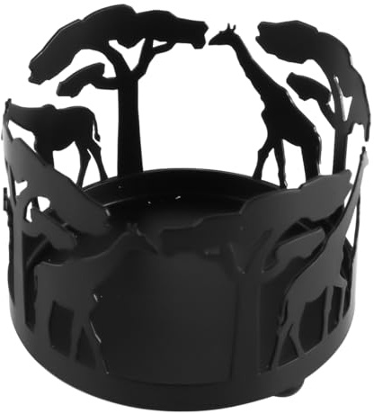 Tiardey Giraffen-Kerzenhalter, Retro-Kerzenständer, Schwarzer Metall-Kerzenständer, Kreativer Themen-Kerzenhalter, Wohnkultur-Accessoires