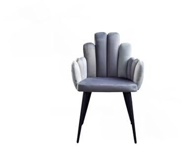 KAWOLA Esszimmerstuhl Freja - Lounge Stuhl Velvet Grau, Moderner Stuhl Design, Stuhlbeine Schwarz, Samtoptik