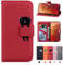 Rostsant Coque Motorola Moto G15/G05/E15 Housse Pochette Fermeture Magnétique en Cuir Etui Portefeuille Coque de Protection pour Motorola Moto G15 Chat Rouge