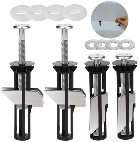 Heavy Duty Toilet Seat Fastener Bolt Kit, 4PCS Toilet Seat Fittings,Universal Toilet Seat Screws for Top Lid Hinges,Easy-to-Assemble Universal Replacement Part