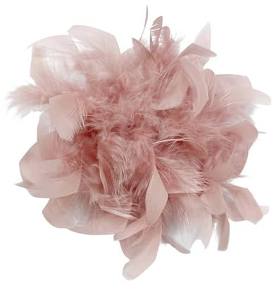 7,87 Pouces Élégante Fleur De Plume Grande Broche Pins De Revers Pour Femmes Hommes Fête De Mariage Danse Banquet Pins Pour Floral Châle Robe Costume Vêtements Accessoires Bijoux Corsage (Rose)