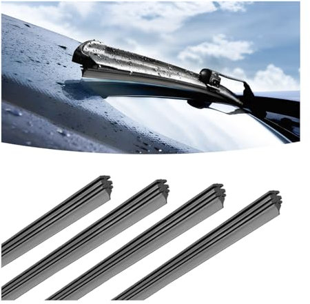 4 Piezas 55cm Gomas de Limpiaparabrisas de Repuesto, Coche Universal Parabrisas, Escobillas Traseras Automotrices, Recambio para Automóviles Delanteros Más Clara