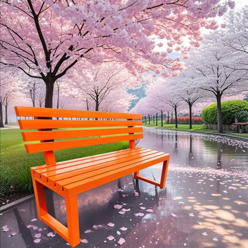 2-3Sitzer-Gartenbank, Modische, Wetterbeständige Sitzbank Parkbank, Verzinktes Stahlrohr, Rostfreier Metall Terrassenbank, Outdoor-Sitzbank, Einfach Zu Montieren Für Terrasse, Rasen(Size：100cm