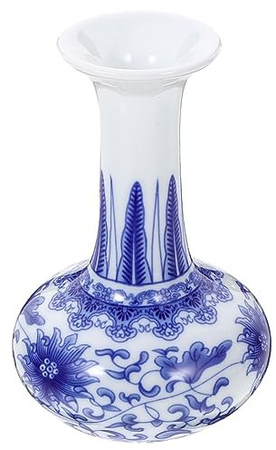 Cabilock Kleine Keramik Blumenvase Chinesischer Stil Weiße Vase für Tischdekoration Retro Blumenhalter für Frische Blumenarrangements