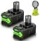 2X 8.0Ah P108 Battery + LED Project Light for Ryobi, Powtree Replacement for Ryobi One+ Battery Compatible for P102 P103 P104 P105 P107 P108 P109 P122 Cordless Power Tools with LED Indicator