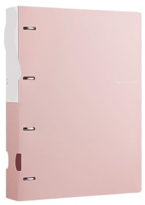 A4-Aktenordner, Sichtbuch, 4-Loch-Ordner, Morandi-Farbe, wasserdicht, Dokumenten-Ringordner, Ordner for Büro und Schule(Pink)