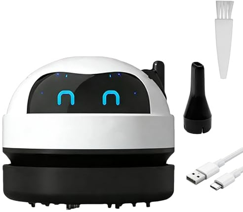 VoltCozy Tischstaubsauger Mini Tischsauger, Tragbar Kabellos Mini Staubsauger USB Wiederaufladbar Staubsauger Elektrische PC Staubgebläse für Deskto Reinigung Krümel, Haushalt, Büro Weiß 1