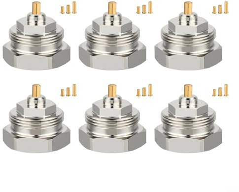 HEIBTENY Thermostat-Heizkörperventil-Adapter, M30 x 1,0 Buchse auf M30 x 1,5 Stecker, massives Messing, Chrom, Konverter für Smart-Home-Thermostat-Upgrade für ältere Oventrop-Modelle Pre-98 (6 Stück)