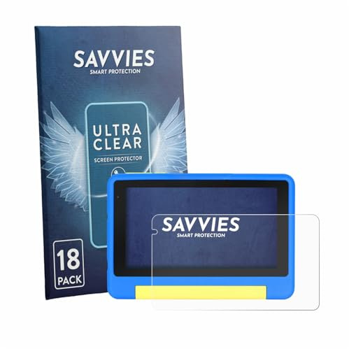 Savvies 18 Stück Schutzfolie für Bufo Kids Tablet 7 Displayschutz-Folie Ultra-Transparent