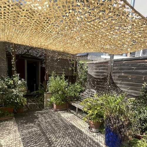 Tarnnetz Sand 4x8m Jalousien Dual Mesh 4x6m 3x4m 5x8m 9x10m 5x5m Sonnenschutz Camouflage Netz, Sichtschutz Army Net für Outdoor Camping Jagd Fotografie Garten Dekoration Autoverdeckung