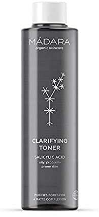 MADARA Clarifying Toner 200 ml – Mit Eichenrinde, Kalmus und Rosenwasser – Verfeinert die Poren, reduziert Glanz und beugt Hautunreinheiten vor, für fettige und verstopfte Haut – Mattes Finish