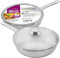 BARGAINS-GALORE 24Cm Frypan with Glass Lid - Durable Stainless Steel Construction, Kitchen, Cooking, Frying Pan, Handle | Versatile, Ideal for Home, Kitchen, Restaraunts, Takeaways