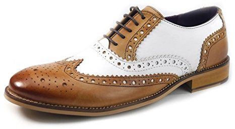 Frank James Redford Mens Leather Lace Up Wingtip Formal 1920's Evening Brogues Shoes