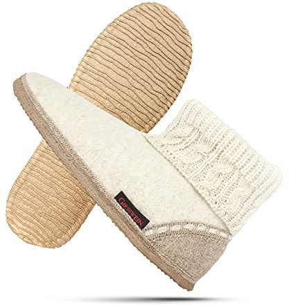 Giesswein Freiburg, Chaussons Montants Mixte Adulte, Blanc (Lamm-Mel.), 42 EU