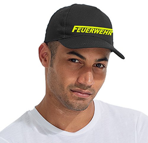 SHIRT-TO-GO Fun Cap Baseball Cap Feuerwehr Cap Firefighter Cappi neon gelb