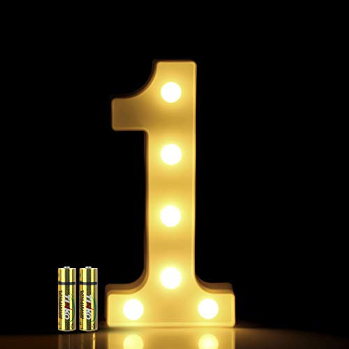 HONPHIER® LED Number Lights Marquee Decoration Light Up Numbers Night Light Lights Sign for Home Party Wedding Anniversary Decor Battery Operated (1)