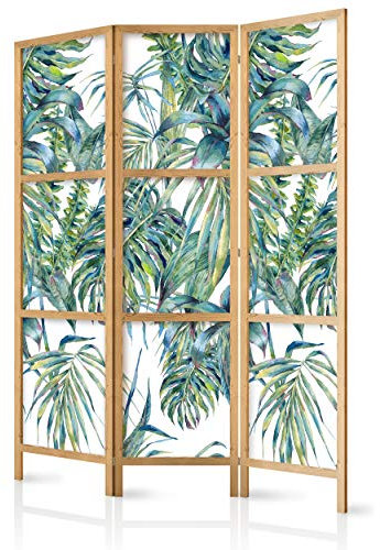 decomonkey Paravent Raumteiler Innen Blumen 135x171 cm 3 Teilig Room Divider Wall Raumteiler Stehend Trennwand Sichtschutz Spanische Wand Sichtschutzwand Wohnzimmer Holz Spa Zen Orient Japan