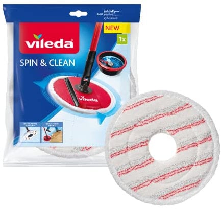 Vileda Spin & Clean; Recambio de Microfibra para Sistema de fregado, Color Blanco