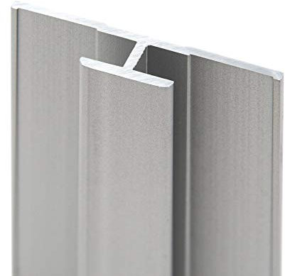 Schulte profilé de jonction 210 cm alu-argenté, pour panneau mural de salle de bain DécoDesign, revêtement décoratif douche, recoupable adaptable à la hauteur du panneau