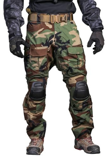 EMERSONGEAR Gen3 - Pantalones de paintball con rodilleras, pantalones de combate del ejército Airsoft Combat BDU, Bosque, Medium