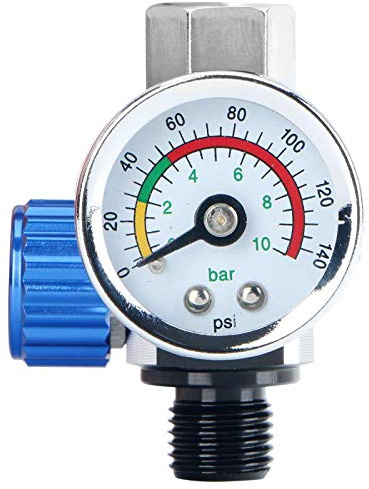 1/4”Spray Paint Gun Air Pressure Regulator with Pressure Gauge Pneumatic Tool Accessory for Spray Gun and Pneumatic Tools