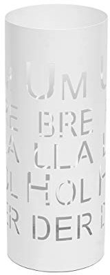 Mendler Schirmständer HWC-C78, Regenschirmständer Schirmhalter Regenschirmhalter, rund 55cm - Schrift, weiß