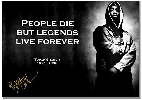 Tupac People Die A3 ungerahmt Hommage Kopie der Signatur Poster 2Pac American Rapper Music Star Foto Legend Bild