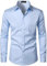 PARKLEES Chemise boutonnée élégante à coupe ajustée, manches longues et poche, style urbain, décontracté ou affaires, pour hommes, bleu ciel, XXL