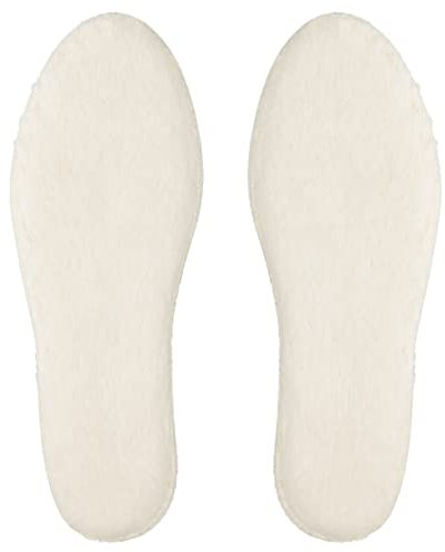 Knixmax Merinowolle Einlegesohlen Warme Einlagen Winter Sohlen Schuheinlagen für Erwachsene und Kinder Beige 35EU