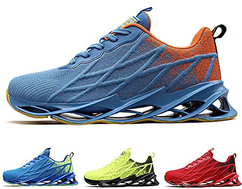 Zapatillas Running Hombre Tenis de Deportivas Casual para Correr Gimnasio Bambas BlueOrange 46 EU