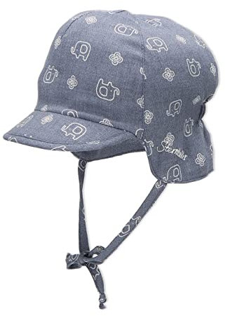 Sterntaler Jungen Wende Schirmmütze Zum Binden Elefanti Sonnenhut, Blau, 47